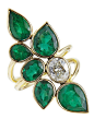Colombian Dream by Kristin Hanson. 18k gold, Columbian emeralds, oval diamond. 2012@北坤人素材