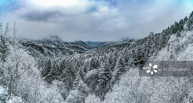 雪后的神农架林区图片素材