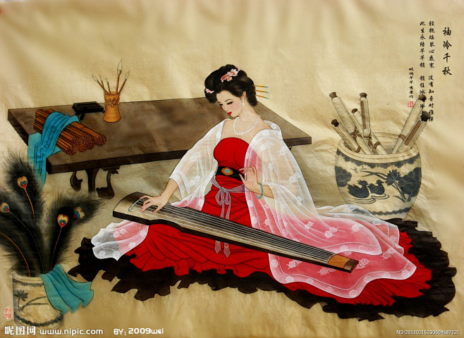 古代美女弹古琴图片的搜索结果_百度图片搜索