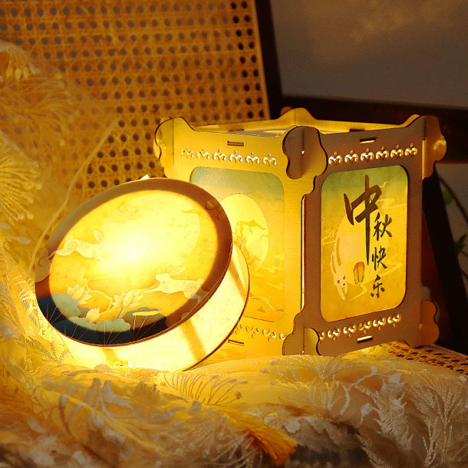 2021中秋节儿童灯笼兔子diy手工材料...