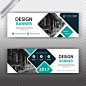 White banner with geometric details Free Vector