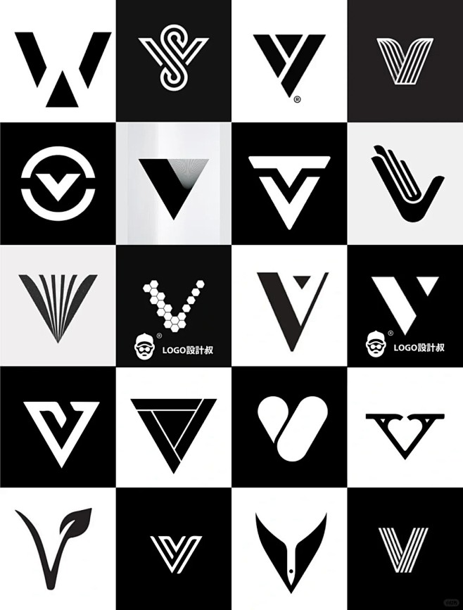 灵感采集⭐300个字母V元素图形logo设计分享_3_设计叔logo设计_来自小红书网页版