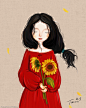  【杭州插画师木莀tanco作品 —— 向日葵女孩】