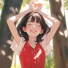 AI插画个人头像|红色吊带裙短发女孩形象绘 - 小红书