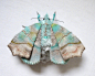日本艺术家Yumi Okita利用布，丝织品等材料制作的逼真的飞蛾与蝴蝶  |  www.etsy.com/shop/YumiOkita