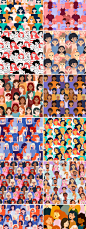 人群矢量图片人员众人很多人密集插画绘画卡通头像半身ai设计素材-淘宝网