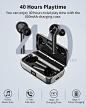 Wireless Earbuds, Bluetooth Earbuds 5.0, Hi-Fi Stereo/CVC 8.0 Noise Cancelling with Mic Wireless Headphones, IPX7 Waterproof Earphones/40Hrs/USB-C Charge/LED Display/Touch for Work, Sports, Travel : Amazon.ca: Electronics