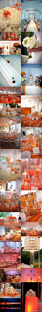 #婚宴設計# 這場婚禮將白色與新人最喜歡的橙色搭配,顯得既乾淨又現代,細節之處更加體現美.