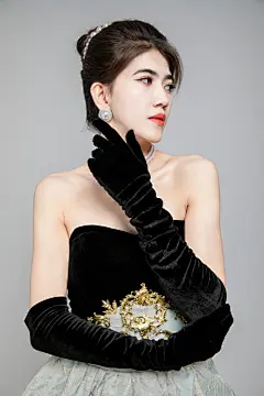 半身照赫本风礼服名媛女性人物摄影图