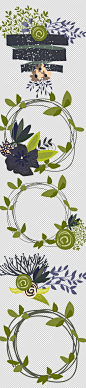 PNG免抠EPS矢量图设计素材装饰花边藤条花朵叶子设计素材图片装饰-淘宝网