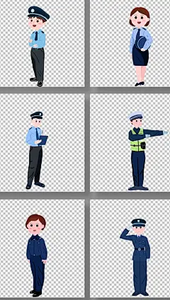 巡警交警警察元素插画