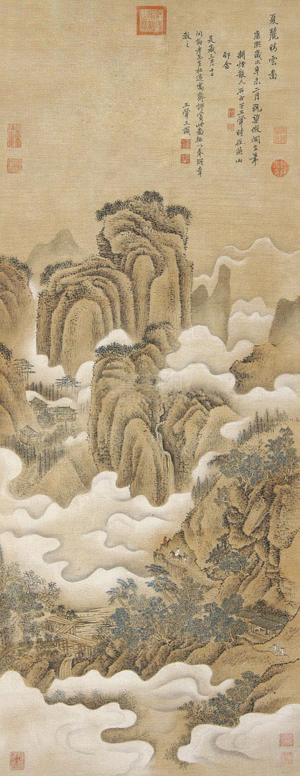 王翚——《夏麓晴云图》【康熙岁次辛未二月既望，仿关仝笔】人物山水 立轴欣赏 | 清|王翚(1632-1717)字石谷，号耕烟散人、鸟目山人 ...