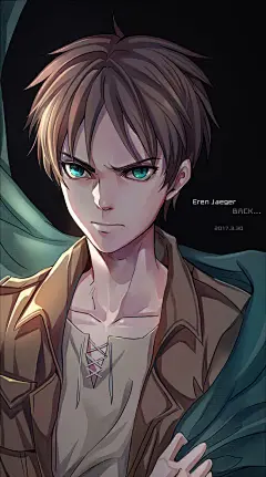 进击的巨人 同人图 插画 壁纸 | 艾伦2017年0330生贺 | 半次元-第一中文COS绘画小说社区