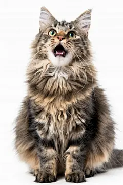 活泼的猫咪缅因猫宠物摄影图片