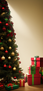 00023-1466546824-abundant color, large-scale scene, indoor, Light yellow background, christmas trees, present box, elk, illumination, crystal bal