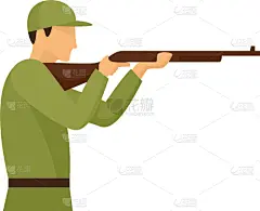 计算机图标,扁平化设计,狙击手,人,男人,黑色,打靶,收集