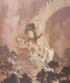 神秘又充满故事性的插画，好爱这种风格