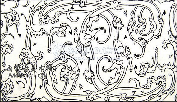 汉代云气纹带状云气纹汉代棺椁guo装饰出自中国云纹装饰第61页