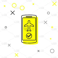 手机,线图标,座舱,灰色,轮廓,直的,概念,智慧,安全的,旅行