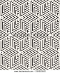 Vector seamless pattern. Modern stylish texture. Repeating geometric tiles from striped triangles. Contemporary graphic design.: 