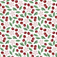 可爱的樱桃无缝图案。