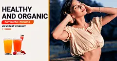 Sunshine Girl Healthy and Organic Kombucha Products Ecommerce Banner