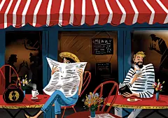 10款风格独特的手绘卡片风人物 - 优优教程网 - UiiiUiii.com : 作者 Evdokiya Haritonovich 为出版社和 艺术商店绘制的扁平插图，作者以卡片的形式描绘不同时间地点和人物动态，使用简单的线条和大面积块面的方式，独特而不是魅力。