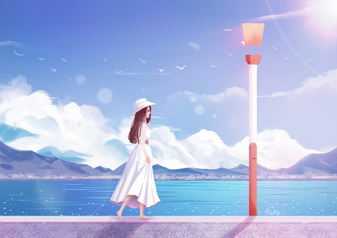 【时光不语】_Haha哈哈吖__插画师作...
