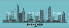深圳地标  - 源文件下载【酷图网】深圳地标,深圳插画,深圳标志建筑,深圳建筑,深圳