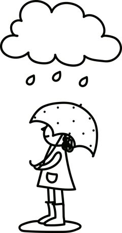 秋天, 雨, 雨伞, 小姑娘, 云, 靴子