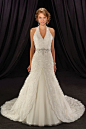 Glamorous Halter Wedding Dress with Beads - STUNNING!!!!! Love the bead work and the front split with the pleated inset. This dress is perfect in every way!