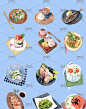 手绘日本日式水彩森系日料菜单插画手帐小元素设计矢量PNG素材图