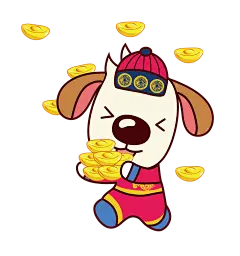 矢量 财神 狗狗 字体元素免抠png图片壁纸