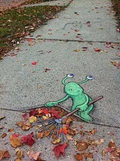 David_Zinn...chalk art #粉笔画#街头艺术#手绘#