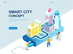 多种类型的时尚高端的2.5D等轴等距应用程序APP UI KITS开发着陆页海报插画banner设计模板大集合
