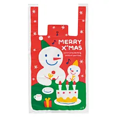 圣诞节雪人包装袋马夹袋超市购物塑料袋打包袋礼品袋小号中号50个-淘宝网