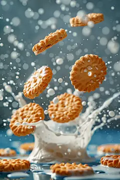 牛奶搭配饼干广告