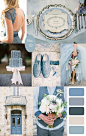 French Blue Wedding Color Palette Inspiration :: #bluewedding #blue #colorpalette | dusty blue
