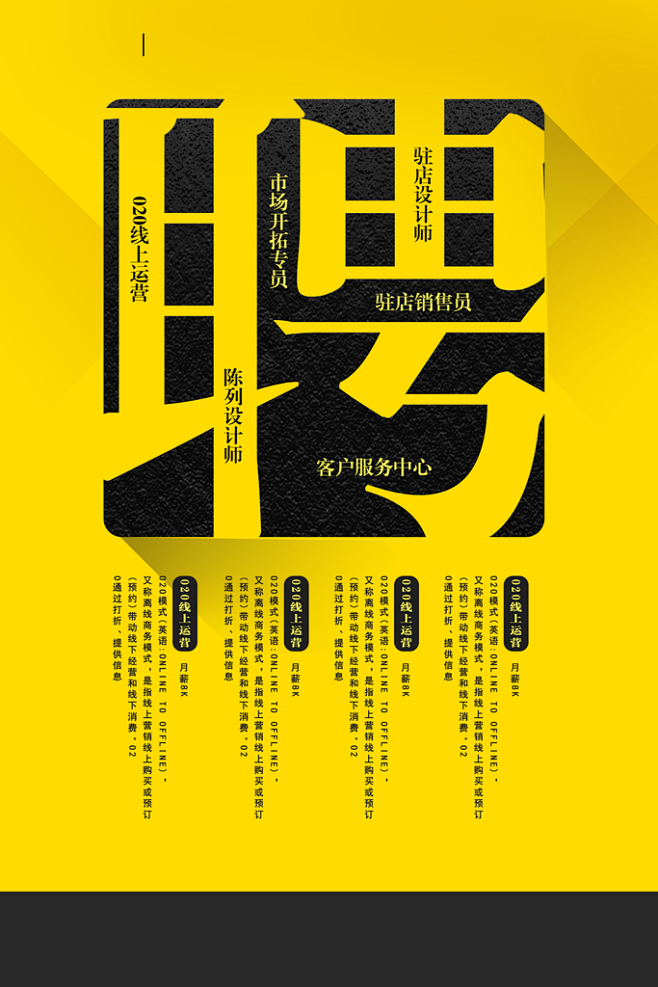 黄底创意企业招聘海报