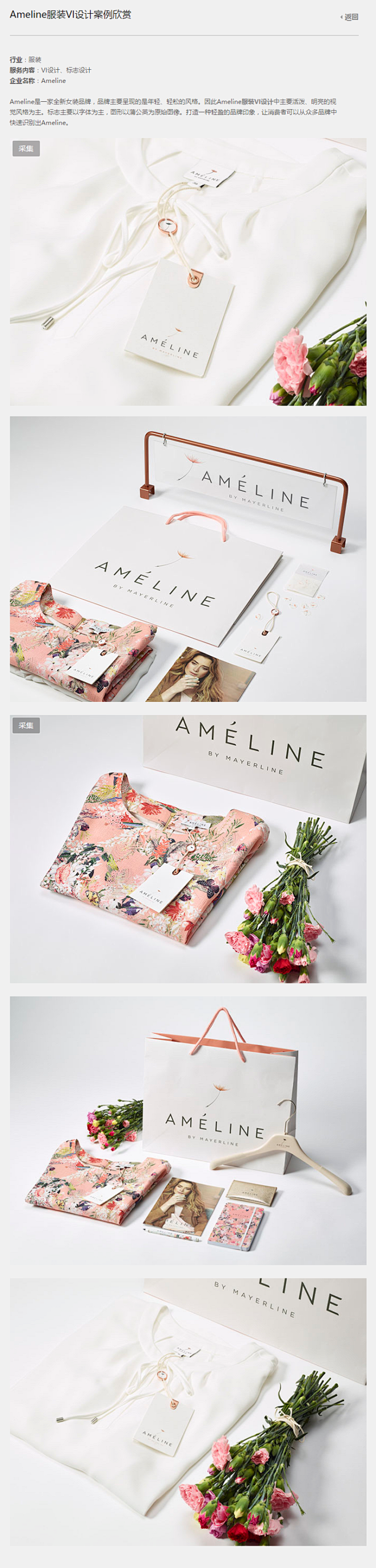 Ameline服装VI设计案例欣赏|VI...