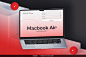 10款时尚科技渐变Macbook笔记本ps样机UI网页作品集展示效果图