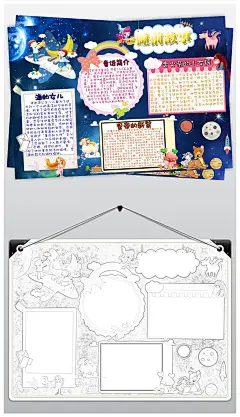 睡前小故事安徒生童话故事小报亲子阅读文学名著读书手抄小报