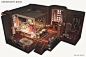 Gwendolyn's Room, Shao Yen Mac : Isometric view of a characters room from my personal project