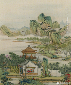 古代山水画-花瓣网|陪你做生活的设计师 | 意染了天涯，何处不清佳？良辰好景，绿了山崖、妆了飞花。三五友人，品茶或叙话，不负春光~