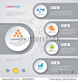 Vector Infographic design white circles with world map on the grey background. Eps 10. Can be used for diagram, banner, number options, workflow layout, step up options or web design.-背景/素材,商业/金融-海洛创意（HelloRF） - 站酷旗下品牌 - Shutterstock中国独家合作伙伴