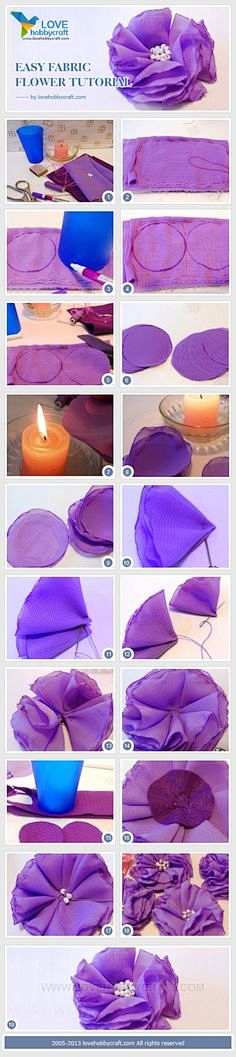 easy fabric flower t...