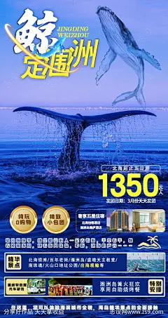 鲸定涠洲5日旅游海报-源文件-志设网-zs9.com