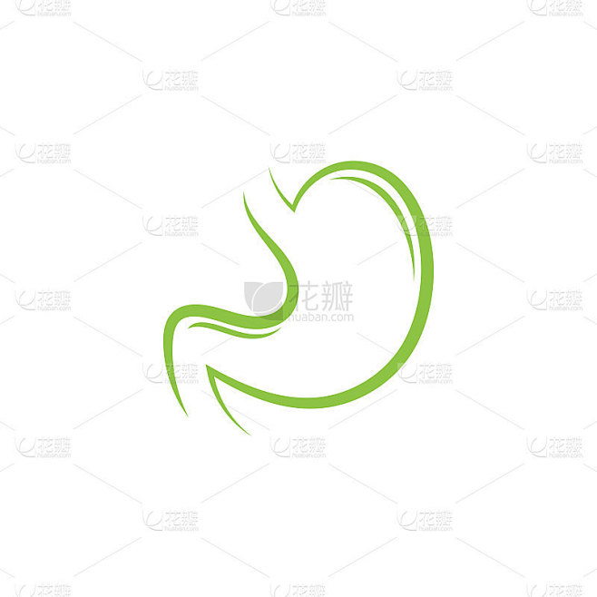 胃标志图标矢量模板插图