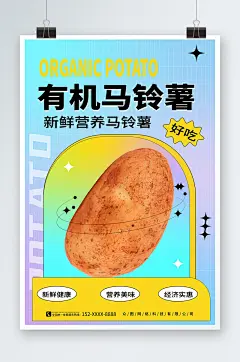 弥散风新鲜土豆马铃薯蔬菜海报