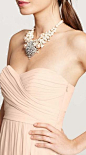 Statement necklace + blush bridesmaid dress http://rstyle.me/~1Cspz